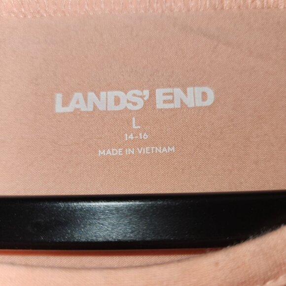 Lands End Womens Light Pink Crochet Sleeve Tunic Top L 2380 - Picture 3 of 7